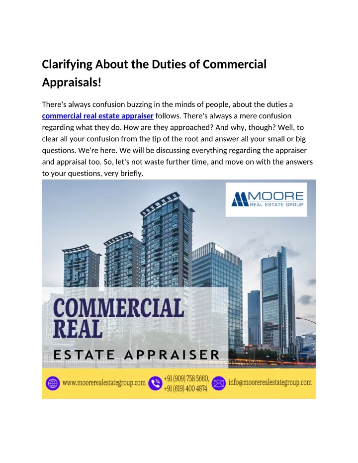 clarifying about the duties of commercial