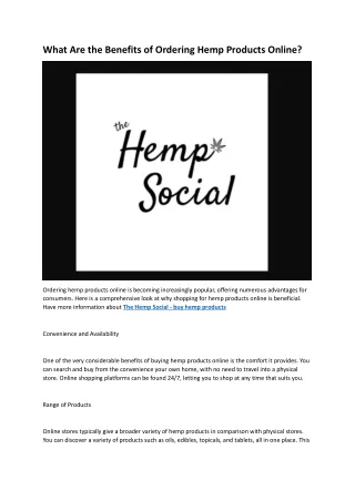 The Hemp Social - hemp products online