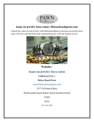 loans on jewelry boca raton  Delraybeachpawn