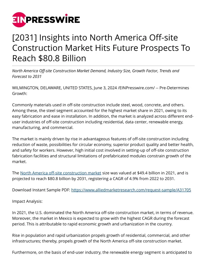 2031 insights into north america off site