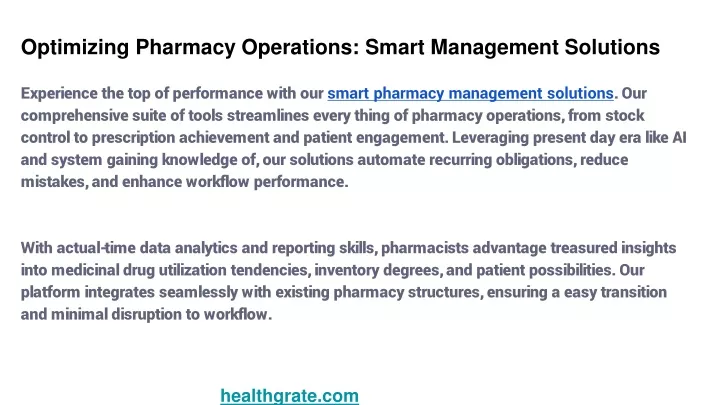 optimizing pharmacy operations smart management
