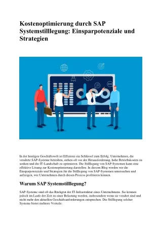 Kostenoptimierung durch SAP Systemstilllegung