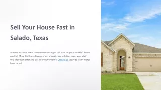 Sell My House Fast Salado Texas - Move On House Buyers