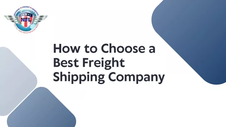 how to choose a best freight shipping company