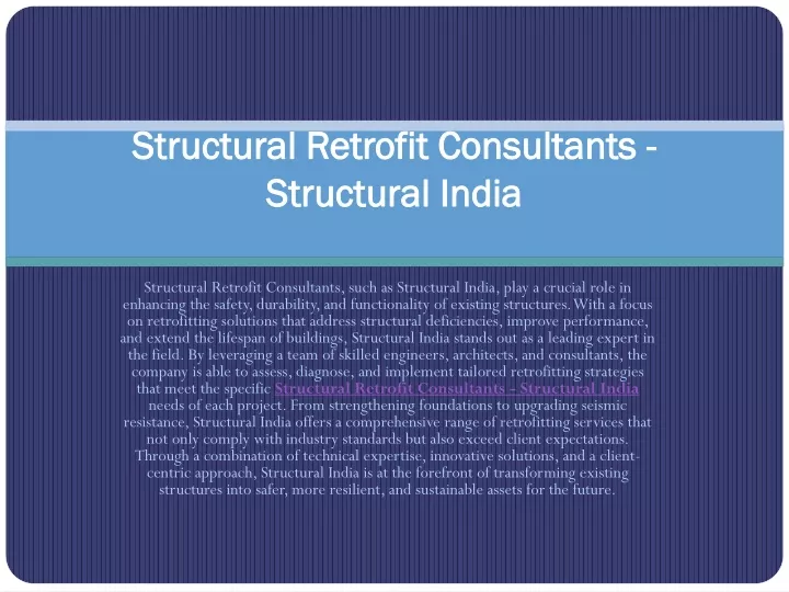 structural retrofit consultants structural india