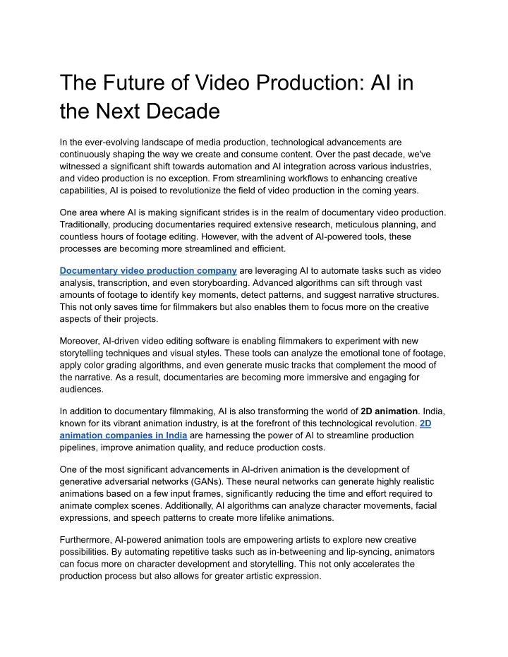 the future of video production ai in the next