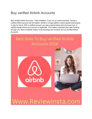 Best place To Buy verified Airbnb Accounts 2024