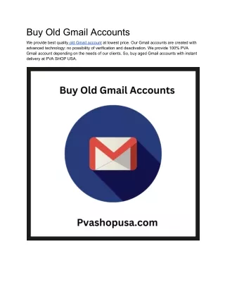 6 Best sites to Buy Gmail Accounts (PVA & Aged)