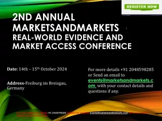 Real-World Evidence and Market Access Conference| Germany |2024