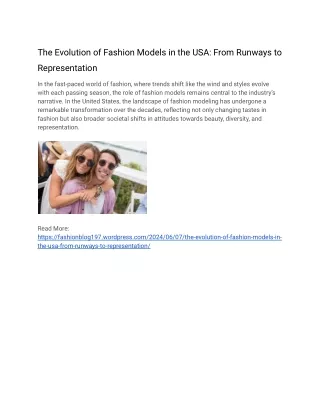 The Evolution of Fashion Models in the USA_ From Runways to Representation