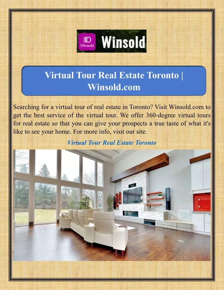 searching for a virtual tour of real estate