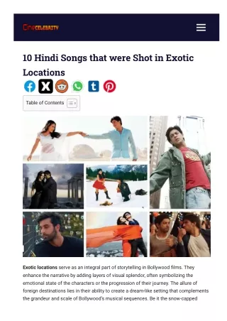 10 Hindi Songs that were Shot in Exotic Locations