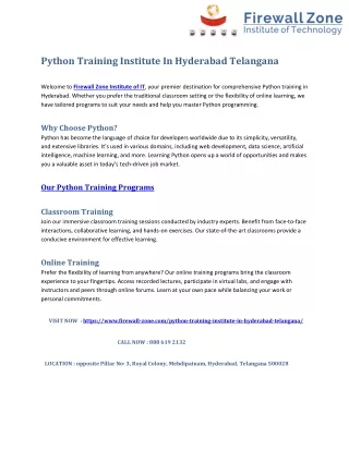 python training institute in hyderabad telangana