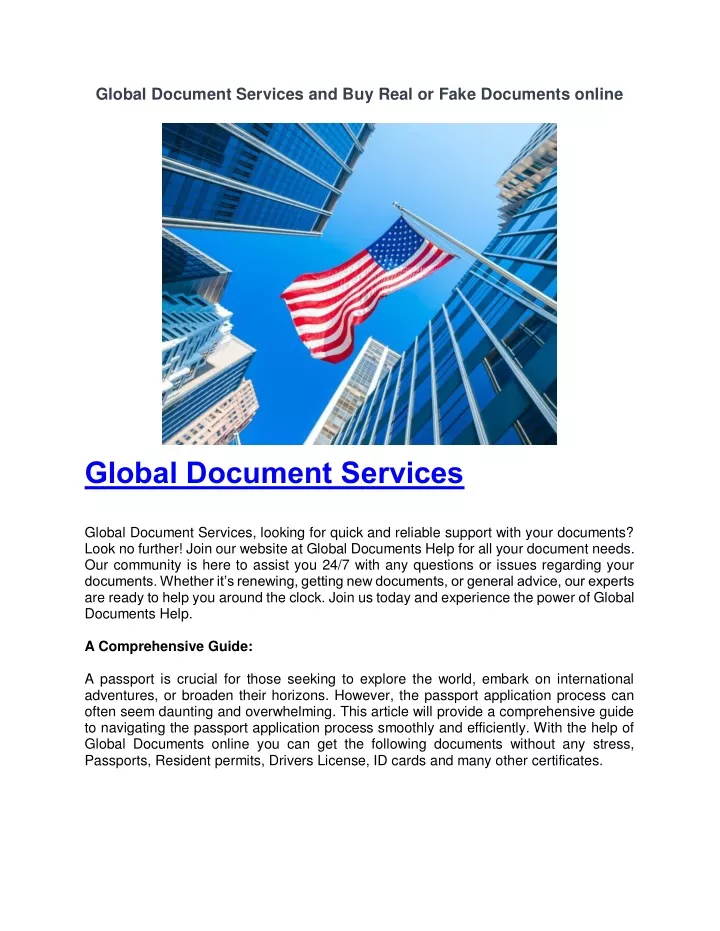 global document services and buy real or fake