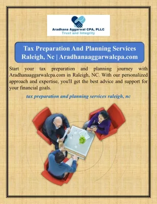 Tax Preparation And Planning Services Raleigh, Nc Aradhanaaggarwalcpa.com