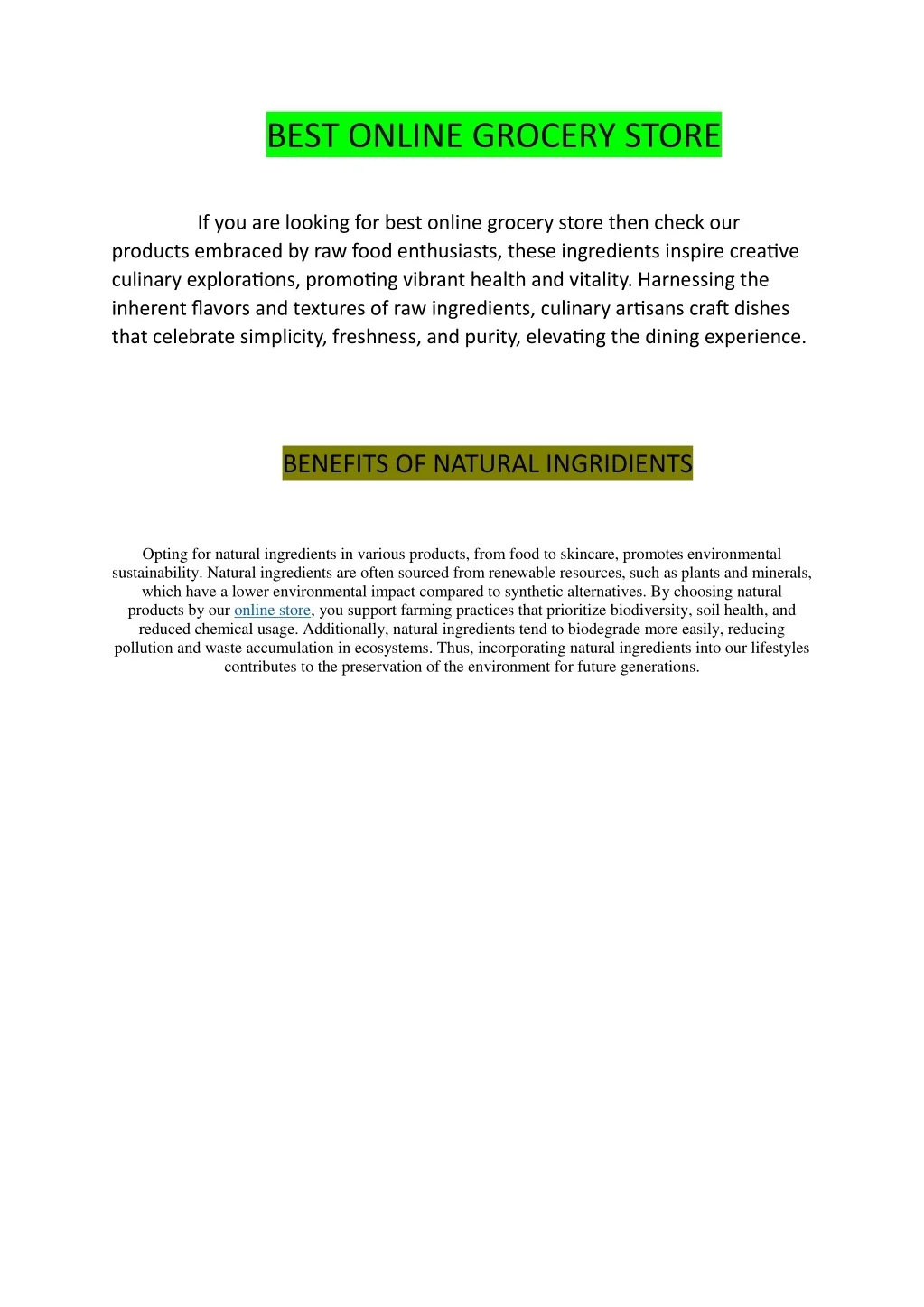 PPT - BEST ONLINE GROCERY STORE PowerPoint Presentation, free download ...
