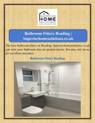 Bathroom Fitters Reading Superiorhomesolutions.co.uk
