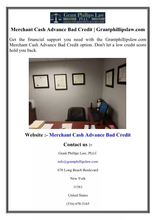 Merchant Cash Advance Bad Credit   Grantphillipslaw.com