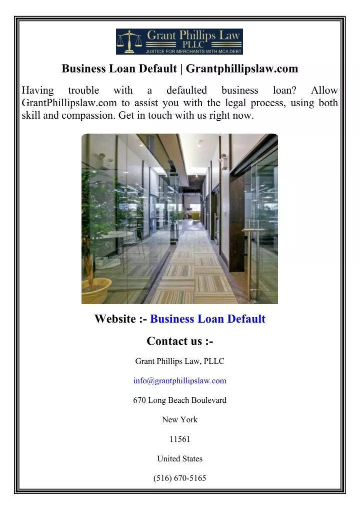 business loan default grantphillipslaw com