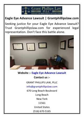Eagle Eye Advance Lawsuit | Grantphillipslaw.com