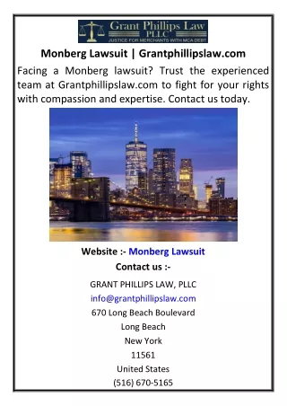 Monberg Lawsuit | Grantphillipslaw.com