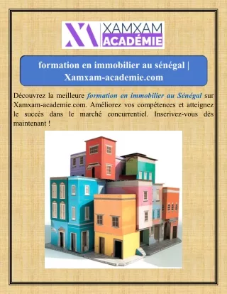 formation en immobilier au sénégal Xamxam-academie.com