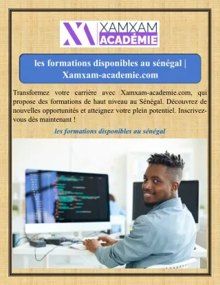 les formations disponibles au sénégal Xamxam-academie.com