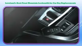 Loveland's Best Trust Mountain Locksmith for Car Key Replacements