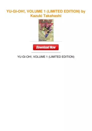 YU-GI-OH!, VOLUME 1 (LIMITED EDITION) by Kazuki Takahashi