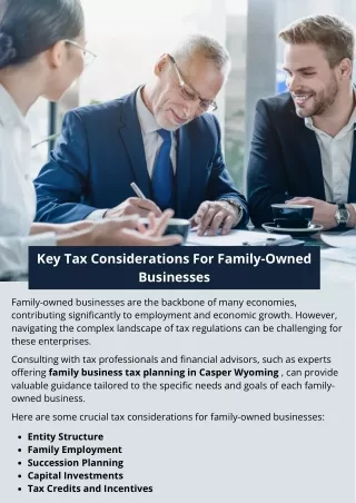 Key Tax Considerations For Family-Owned Businesses