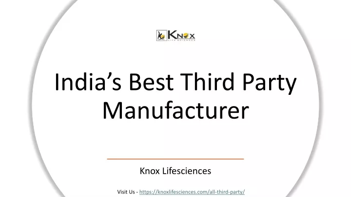 india s best third party manufacturer