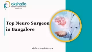 Top neuro surgeon in Bangalore