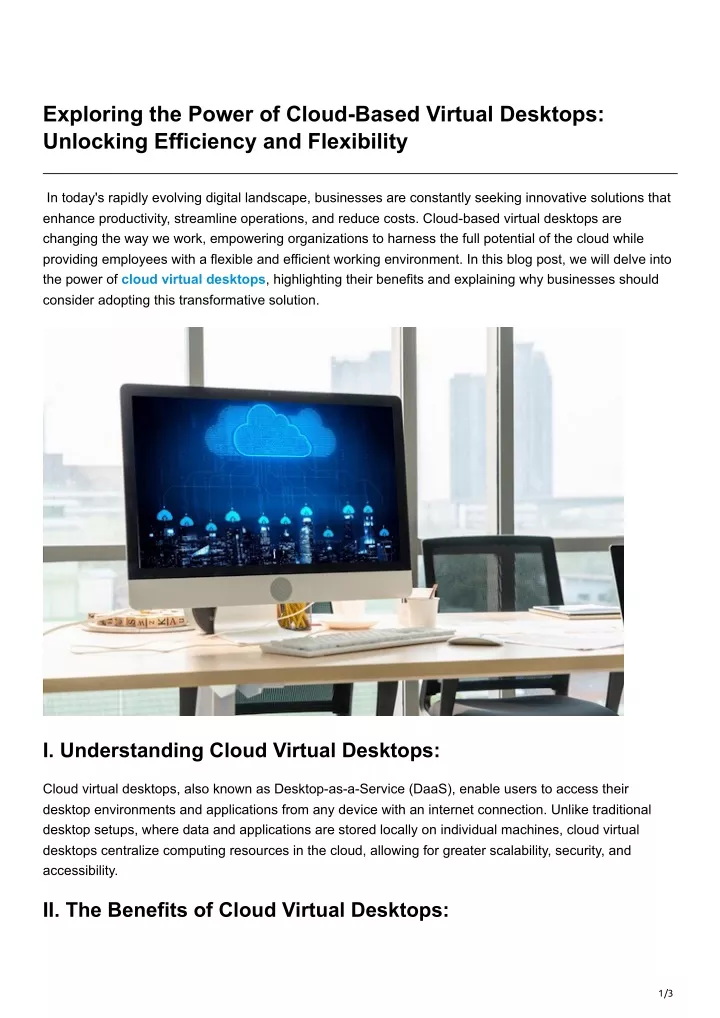 exploring the power of cloud based virtual