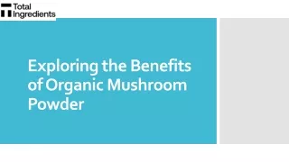 Exploring the Benefits of Organic Mushroom Powder