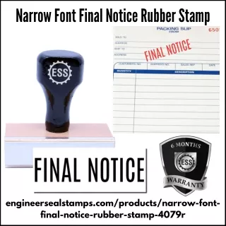 Narrow Font Final Notice Rubber Stamp