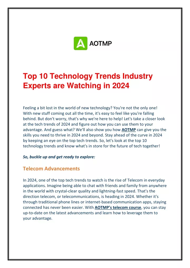 top 10 technology trends industry experts