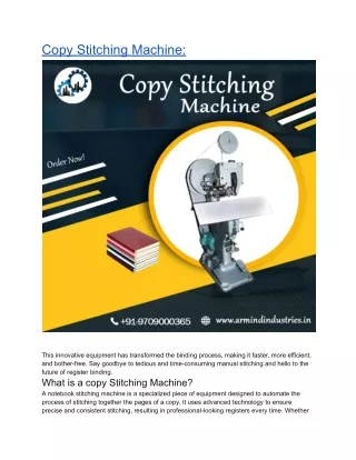 Copy Stitching Machine