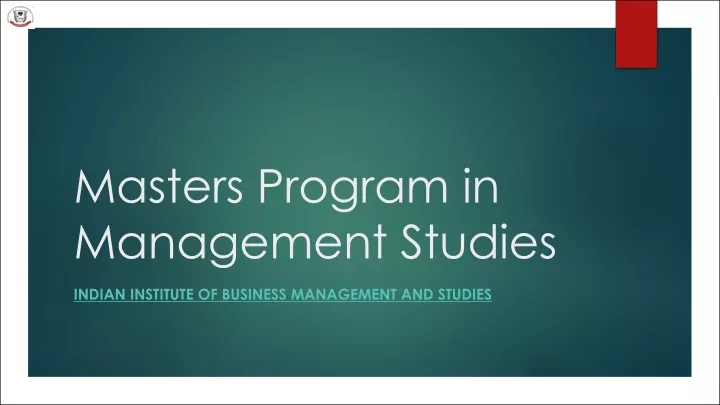 masters program in management studies