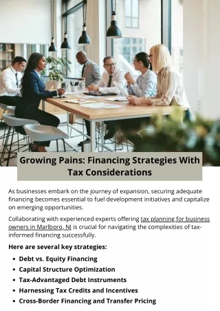 Growing Pains: Financing Strategies With Tax Considerations