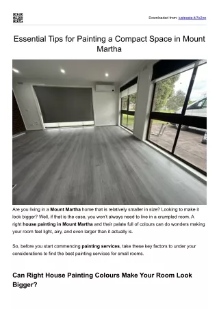 Essential Tips for Painting a Compact Space in Mount Martha