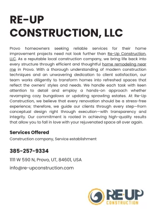 re up construction llc