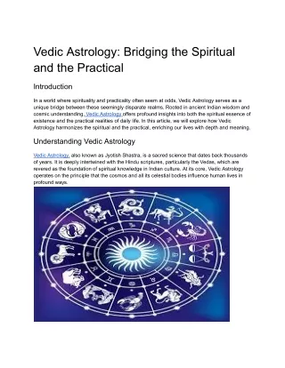Vedic Astrology_ Bridging the Spiritual and the Practical