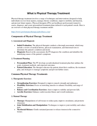 What is Physical Therapy Treatment