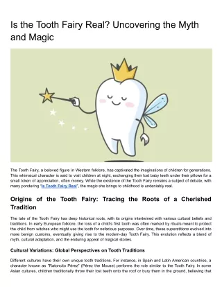 Is the Tooth Fairy Real? Uncovering the Myth and Magic