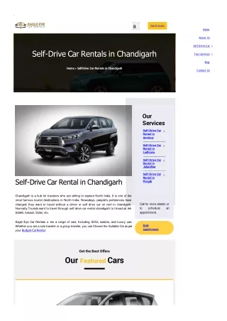 Self Drive Car Rentals in Chandigarh