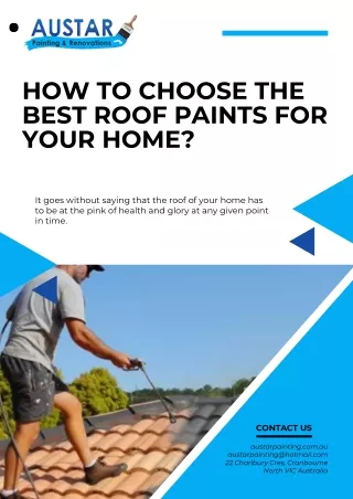How to Choose The Best Roof Paints For Your Home