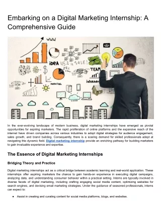embarking on a digital marketing internship