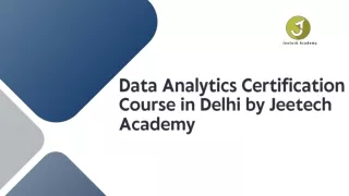 Data Analytics Certification Course in Delhi by Jeetech Academy