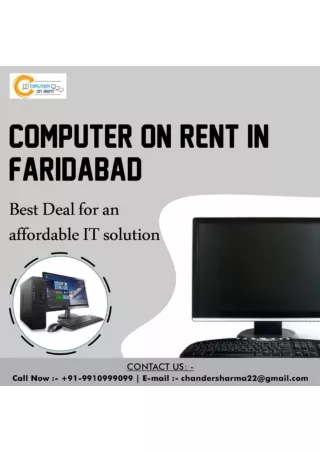Computer for Rent in Faridabad 9910999099