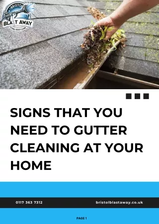 Signs That You Need to Gutter Cleaning at Your Home